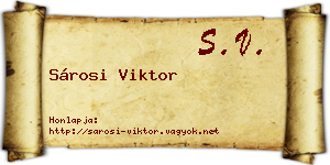 Sárosi Viktor névjegykártya